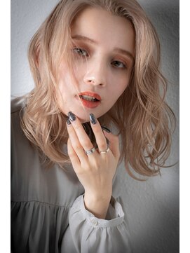 カバーヘア ブリス 上尾西口店(COVER HAIR bliss) 透明感ハイトーンカラー抜け感小顔かきあげロングv上尾20代30代