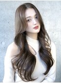 ラベンダーブラウンレイヤーカットモテ髪オフィスヘア美髪
