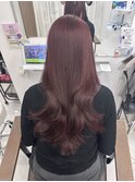 ブリーチなしダブルカラーワインレッド