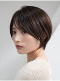 横浜西口コンパクトショートブラウンショートカット丸みショート