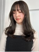 グレージュ レイヤーカット 顔周り小顔カット ハイライトカラー