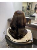 ミディアムヘア/暗めカラー/グランマッシュ/大津/瀬田
