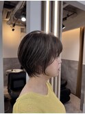 大人美人ショート/レイヤーカット/白髪ぼかし/博多