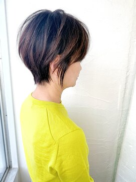 似合わせカット 30代 40代 50代 60代丸みショートひし形小顔柴立