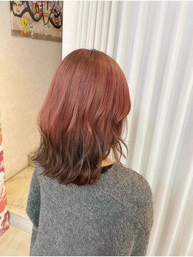 ボックスミコ(Box mico.) ピンクベージュ×ブラウン☆グラデーションカラー