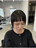 デコだし前髪で軽やか春っぽマッシュショート◎