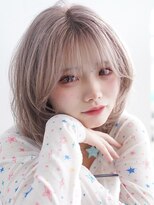 インク サカエ(inq sakae) ミディアムレイヤーカット/ケアブリーチ2回/トリプルカラー