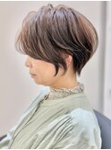 ヘーゼルブラウン/ミニマルボブ/レイヤーショート