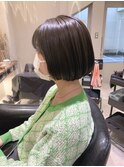 ぱつっとボブ☆オリーブグレージュ