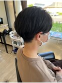 《見附 今町》メンズ センターパート マッシュ 黒髪