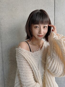 スプレンド センター南(SPLENDO hair nail supply&co.) ロングヘア/グレージュカラー/ボブウルフ/黒上カタログ/ 外ハネ