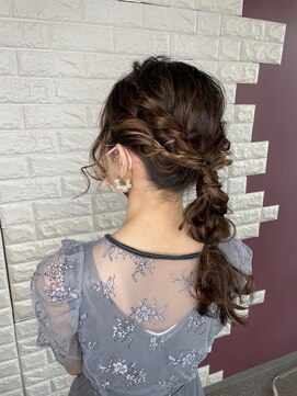 アメジスト(amethyst) 結婚式・2次会ヘアセット☆編みおろし/編みポニー/セミロング