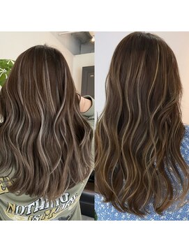 ヨロ 小岩(YOLO) ハイライトカラーミルクティーベージュケアブリーチダブルカラー