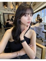 ラボヌールヘアーレーヴ 池袋店(La Bonheur hair reve)&nbsp;くびレイヤーエモージュ前髪グレーベージュシースルーバング