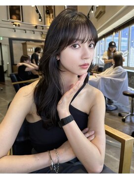 ラボヌールヘアーレーヴ 池袋店(La Bonheur hair reve) くびレイヤーエモージュ前髪グレーベージュシースルーバング