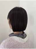 切りっぱなしボブ×グレージュカラー