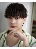波巻きパーマメンズツイストスパイラルパーマツーブロック