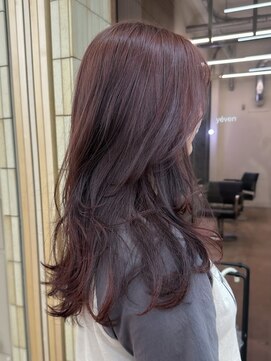 パークレーン アイス イヴェン(park lane ICI yeven) ブリーチなしダブルカラー　ボルドー　秋カラー/momoka