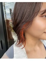ハウリーヘアアンドスパ(HAURY hair&spa) イヤリングカラー×オレンジ