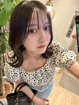 ロンドアジュール 横浜(Lond azur) シースルー前髪×ミディアムくびれヘア