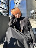ハイトーンボブ◎ペールオレンジ