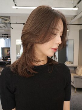 ジアン テラス(GIEN TERRASSE) レイヤーカットブリーチなしダブルカラーブラウンカラー/岸本