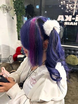 ディーカヘアーセンダイ(Di KA HAIR sendai) パープルカラー/デザイン/地雷系/バンギャ/派手髪/ツインドリル