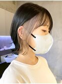 武蔵小杉白髪ぼかしハイライトタッセルボブミルクティーベージュ