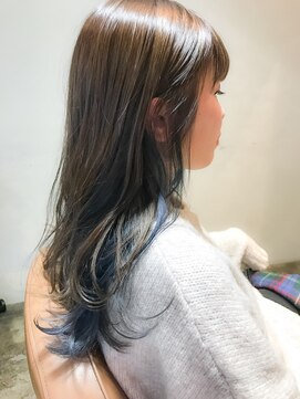 サロンドミルク 原宿(salon de MiLK) インナーカラー×ネイビーブルー