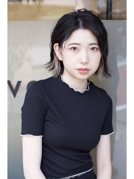 ウィーブス セタガヤ(weaves -SETAGAYA-) 切りっぱなし外ハネボブ×インナーカラー【weaves-SETAGAYA-】