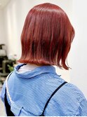 say.切りっぱなしボブ外ハネボブブリーチピンク表参道ロングヘア