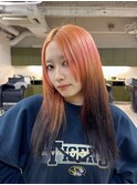 ダブルカラーブリーチインナーカラー顔周りレイヤー