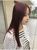 韓国 ブリーチなし ダブルカラー ボルドーカラー 成城
