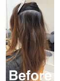 SLEEK式髪質改善【縮毛矯正】ビフォー内側