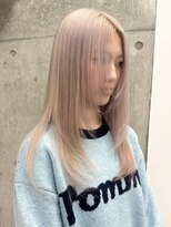 サンクマーケット 渋谷(cinq MARKET) 渋谷ブリーチカラーミディアムレイヤーミルクティーベージュ30代