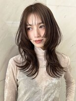 サイン 表参道(SIGN)&nbsp;顔周りハッシュカットミディアムレイヤーカット髪質改善表参道