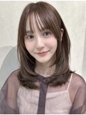 ワンカールで可愛いミディアムレイヤー×まろやかベージュ