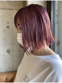 切りっぱなしボブラベンダーカラー10代20代30代