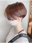 【morio 原宿】刈り上げ女子　オレンジヘアカラー