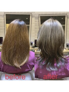 カミケンガレリア(kamiken. galleria) オシャレ度UP!美髪でダブルカラーウルフ【カミケンガレリア】