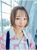 顔まわりレイヤーのウルフボブ/小顔レイヤー/顔まわりレイヤー