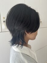 ワークスヘアー(WORKS HAIR)&nbsp;ショートウルフ　裾カラー　ブルー