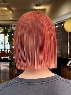 オーガニックマインド 坂戸 鶴ヶ島(organic+mind) 透明感抜群♪ダブルカラーブリーチハイトーンコーラルオレンジ