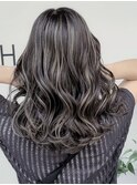 ダブルカラーバレイヤージュベージュカラー白髪ぼかしハイライト