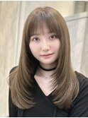 韓国風/レイヤー/小顔/前髪カット/髪質改善/グレージュ/透明感