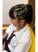 紐入りコーンロウヘアセット