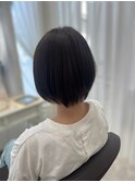 ショートレイヤー×オリーブベージュ