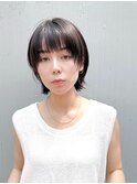 レイヤーボブマッシュ前髪アッシュグレージュ面長絶壁K20250728R
