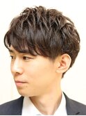 ツーブロビジネスショートマッシュ好印象