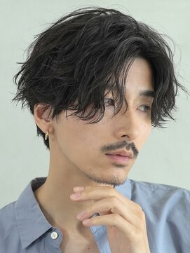 フィフス 渋谷(fifth) 渋谷大人緩めシャドウパーマメンズカットセンターパート30代